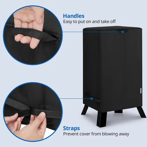 Miniatura 5 de SunPatio Funda para ahumador eléctrico de 30 pulgadas, cubierta vertical cuadrada impermeable resistente para ahumador, cubierta digital