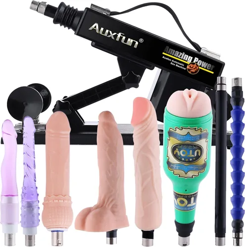 Miniatura 10 de Máquina sexual, AUXFUN máquina automática de consolador con control de aplicación Bluetooth, máquina de empuje para mujeres con 6 accesorios