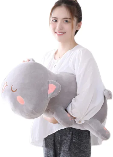 Miniatura 12 de Juguete de peluche con forma de animales, cojín de peluche con forma de gato para niñas