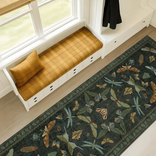 Miniatura 16 de Hazo Haus Alfombra de Baño Bohemia Lavable 2x3, Alfombras Pequeñas para Cocina, Tocador, Puerta Principal Entrada Interior, Antideslizante Pelo Bajo