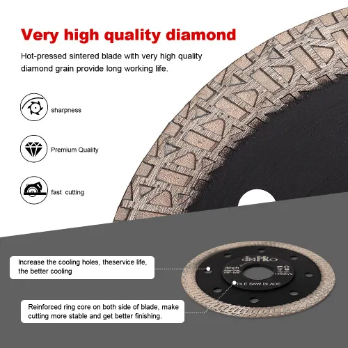Miniatura 4 de 5 unids/lote 4 "Super Thin Mesh Turbo Blade Porcelana Azulejo Sierra Corte para Granito Mármol