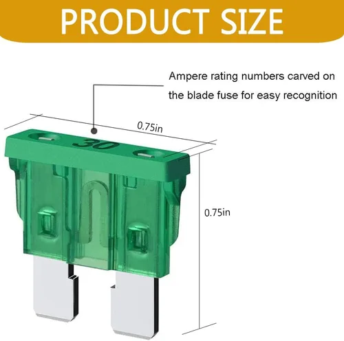 Miniatura 3 de 120 piezas de kit de surtido de fusibles estándar 5A 10A 15A 20A 25A 30A de tamaño mediano con inserción de colores para automóvil, barco, camión