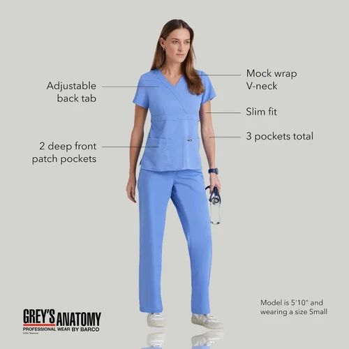Miniatura 6 de Grey's Anatomy Signature - Camiseta de uniforme para mujer (talla grande, 3 bolsillos)