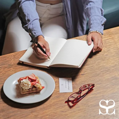 Miniatura 2 de SETTINI® Diario rayado – Diario de flores para escribir, juego de regalo – Cuero vegano de tapa dura, soporte único para bolígrafo, 192 páginas, A5
