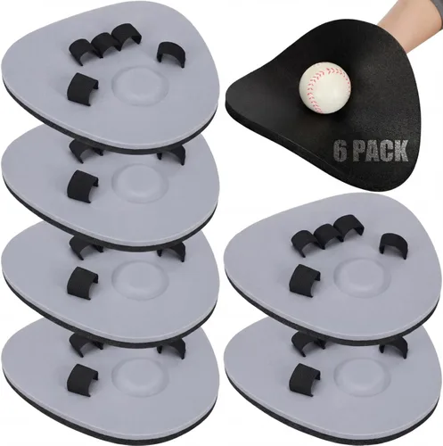 Miniatura 7 de Guante de entrenamiento de béisbol Leyndo con espuma para campo, guante de entrenamiento de campo para manos rápidas, práctica de bateo con dos Negro