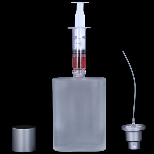 Miniatura 6 de Paquete de 2 botellas vacías de vidrio esmerilado de 3.4 fl oz/3.38 onzas, atomizador de perfume, botellas de perfume vacías recargables en aerosol