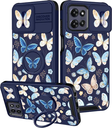 Miniatura 78 de Funermei Funda para Moto G Play 4G 2024 – Funda para teléfono para mujeres y niñas, diseño único de gato y libros, diseño único con funda