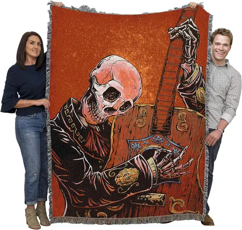 Miniatura 16 de Pure Country Weavers David Lozeau - Manta con diseño de esqueleto de pájaros de plumas, manta tejida de algodón, hecha en los Estados Unidos