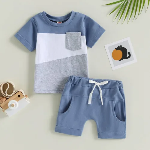 Miniatura 71 de Conjunto de camiseta de manga corta para bebé niño y niña, camiseta de manga corta, pantalones cortos casuales, ropa para recién nacidos, 6, 12, 18