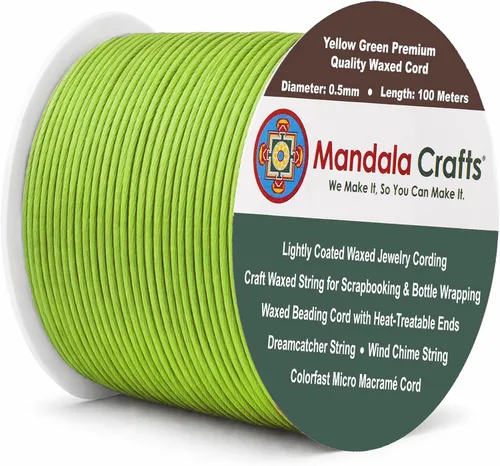 Miniatura 23 de Cuerda Mandala Crafts 0.03 pulgadas 109 yardas para hacer joyería, artesanía, macramé, cuerda de algodón encerado Negro