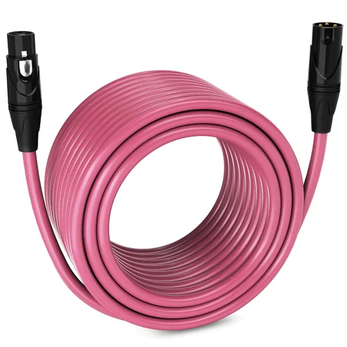 Miniatura 66 de LyxPro Cable de micrófono XLR hembra a macho de ángulo recto de 3 pines de 1.5 pies para altavoces amplificados, interfaz de audio, rendimiento