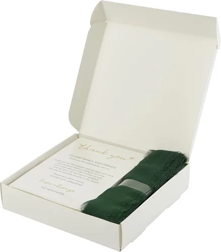 Miniatura 5 de HUIHUANG Tarjetas de agradecimiento de boda con cinta de gasa verde musgo, para recuerdos de boda, recepciones, fiestas, eventos y celebraciones
