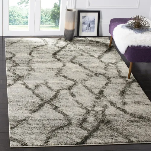 Miniatura 14 de SAFAVIEH Retro Collection - Alfombra decorativa de 2 pies 3 pulgadas x 5 pies, azul y azul oscuro, diseño abstracto moderno, no desprende pelusa