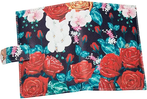 Miniatura 2 de Funda para pasaporte de viaje, con bloqueo RFID, piel sintética, con botón a presión, funda protectora para tarjeta de identificación, Rosa, Cartera