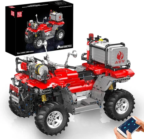 Mould King Kit de construcción de motocicleta ATV Fire 23003, más de 2100 piezas, juego de motocicleta técnica con control doble, compatible con