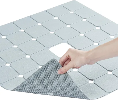 Miniatura 8 de Alfombra de ducha antideslizante de silicona suave e inodora, alfombra de bañera antideslizante sin ventosas para bañeras reacabadas, reglaseadas