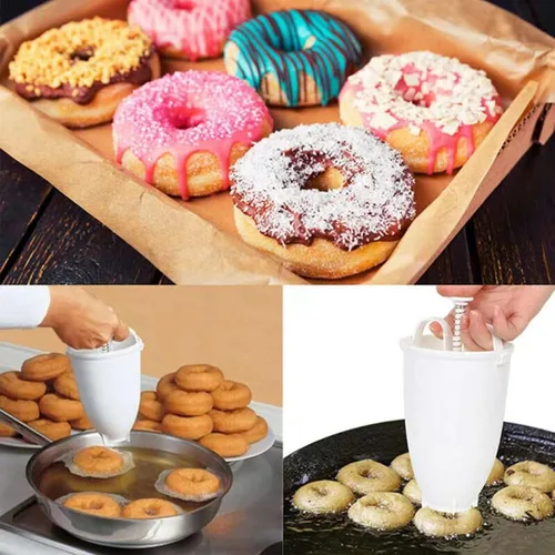 Miniatura 6 de Molde para hornear postres exprimido a mano, molde de máquina de rosquillas de plástico, herramienta de bricolaje, cocina, pastelería, utensilios