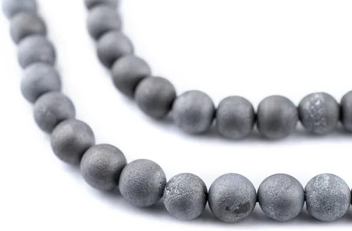 Miniatura 87 de The Bead Chest Cuentas de Jade Blanco Mate Redondas (8mm): Piedra Preciosa Orgánica Redonda Esférica de Energía con Poder de Sanación para Hacer