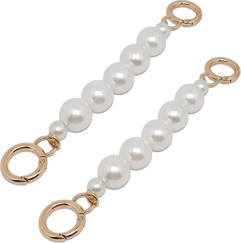 Miniatura 5 de 2 extensiones de correa de cadena de perlas de imitación de 7 pulgadas, cadena de bolso con asa de perla, accesorios de cadena de repuesto