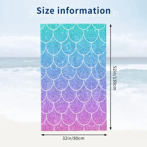 Miniatura 3 de Beautiful Fish Scales - Toalla de playa de microfibra de secado rápido para adultos y niños, toallas de natación suaves y cómodas para exteriores