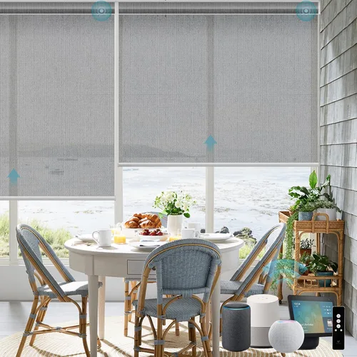 Miniatura 16 de SmartWings Persianas Enrollables Inteligentes Motorizadas con Filtro de Luz, Persianas Eléctricas con Control Remoto para Ventanas Compatibles