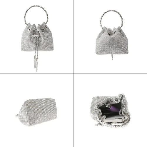 Miniatura 4 de DA BODAN Women Upgrade Sparkly Rhinestone Glitter Evening Bag, Shoulder Bags Crossbody Bag Purses for Wedding Prom Party Club