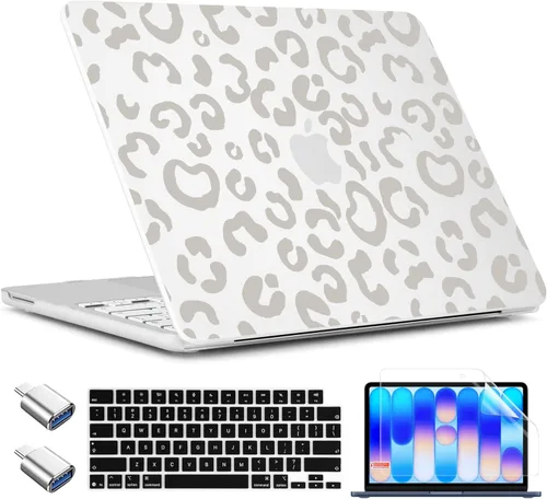 Miniatura 10 de TWOLSKOO Funda para MacBook Neo de 13 pulgadas 2026 A3404 A18 Pro Chip, carcasa rígida de plástico con adaptador tipo C, 2 fundas para cámara web