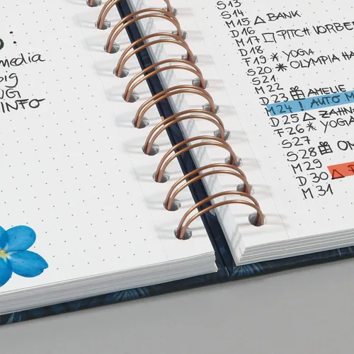 Miniatura 4 de SIGEL JN602 Spiral Notebook Básico, A5, punteado, tapa dura, patrón de malabarismo, azul - Jolie
