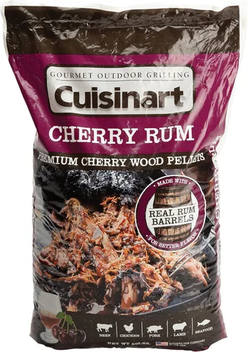 Cuisinart Gránulos para ahumar de ron cereza prémium para barbacoa, bolsa de 20 libras