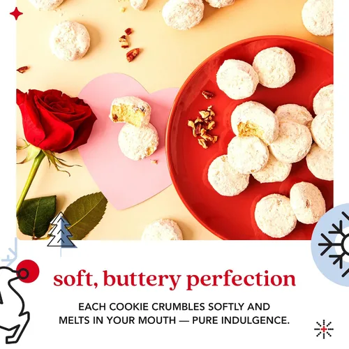 Miniatura 3 de David's Cookies Winter Wonderland Pecan Meltaways Tin - Paquete de galletas gourmet de Navidad para la familia y los amigos - Deliciosas y suaves
