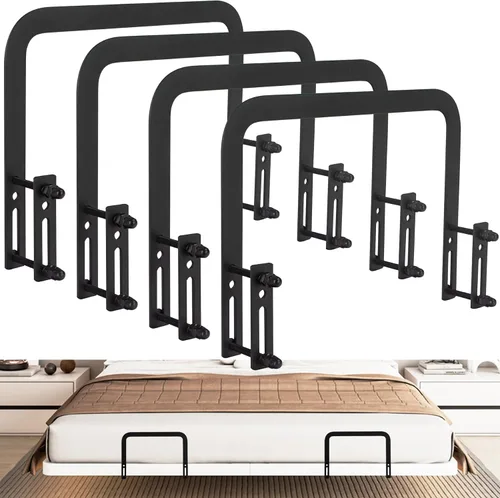 Miniatura 10 de 2 tapones deslizantes de colchón para marco de cama de metal (5.2 pulgadas) de alto, soporte de barra de retención que evita que el colchón se