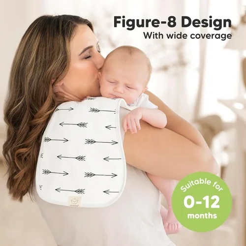 Miniatura 3 de Paños orgánicos para eructos para bebés niños y niñas - Paquete de 5 paños de algodón súper absorbentes para eructar para bebés, trapos suaves