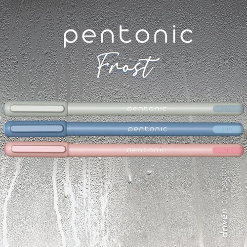 Miniatura 7 de Bolígrafos Pentonic, 15 unidades, barriles gris, azul y rosa, tinta negra, azul y roja, punta fina de 0.7 mm, escritura suave para tomar notas