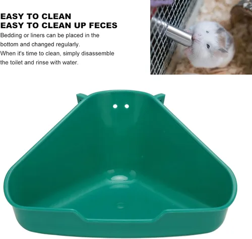Miniatura 3 de Bandeja de arena de esquina, caja de arena para conejos, inodoro para mascotas, entrenador para hurones, conejos, chinchillas, ratas, conejillos