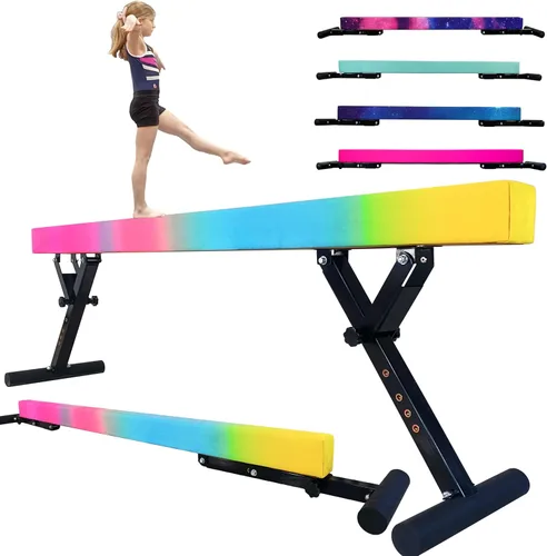 Miniatura 18 de FC Funcheer - Viga de equilibrio ajustable para niños - Viga de gimnasia de 8 pies - Viga de piso alto y bajo para todos los niveles de gimnasia