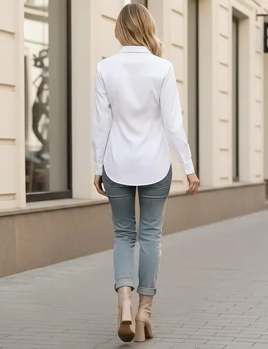Miniatura 6 de Camisas con botones para mujer, camisas de manga larga para mujer, camisas de vestir elásticas sólidas, camisas de trabajo, blusas de oficina