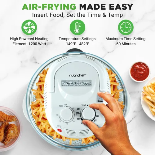Miniatura 3 de Horno de convección NutriChef, cocina saludable, Blanco