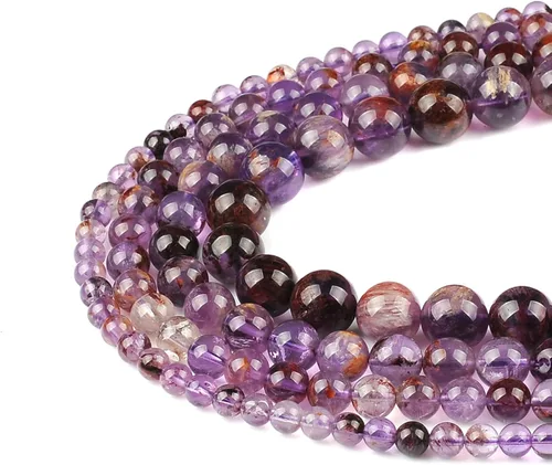 Miniatura 7 de Cuentas de piedra de sangre africana natural de 0.236 pulgadas, cuentas de piedras preciosas coloridas para hacer joyas, regalos para mujeres