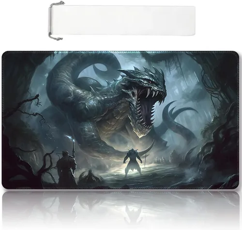Miniatura 19 de Tapete de juego MTG cosido de alta calidad con zonas y parte trasera de goma antideslizante, tapete de juego TCG para MTG y otros juegos de cartas