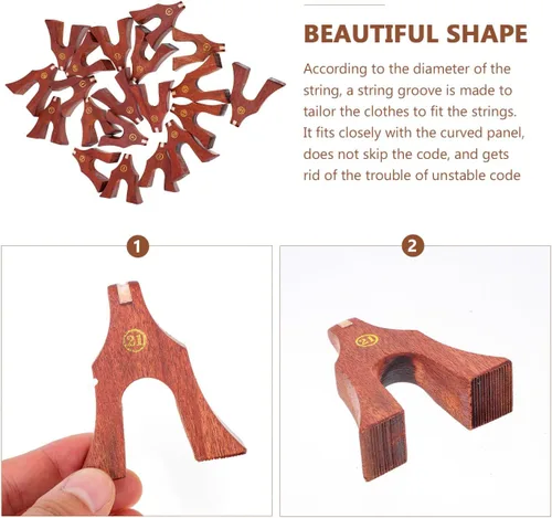 Miniatura 6 de ARTIBETTER Guzheng Bridges - Pilares de apoyo de madera natural Guzheng para accesorios de repuesto de instrumentos de cuerda, 2.36 x 2.04 x 0.86