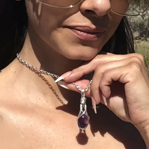 Miniatura 18 de Colgante de cristal de cuarzo rosa de 14 quilates, calidad AAA relleno de oro, varita de corazón, reiki Energy Romance, con elegante caja de regalo