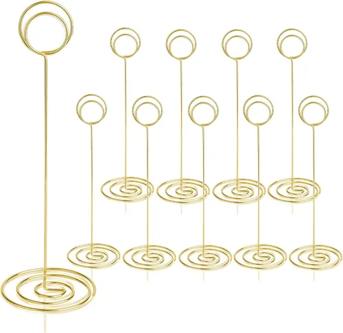 Miniatura 8 de Soportes para números de mesa, 10 unidades de 8.75 pulgadas de alto, soportes para tarjetas de mesa para bodas, fiestas, graduaciones, recepciones
