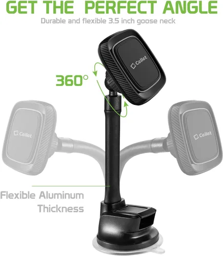 Miniatura 6 de Cellet Soporte magnético para parabrisas con cuello de ganso flexible compatible con iPhone, Samsung Galaxy Flip Z, Fold Z, Google Pixels Moto