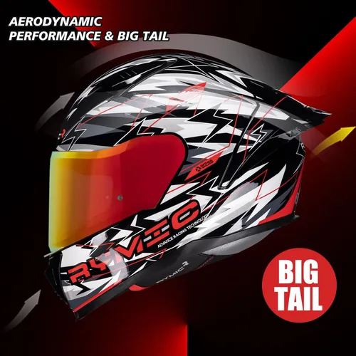 Miniatura 3 de SR6 Casco de motocicleta de cara completa, equipado con viseras transparentes y multicolor aprobado por DOT Casco de carreras callejeras