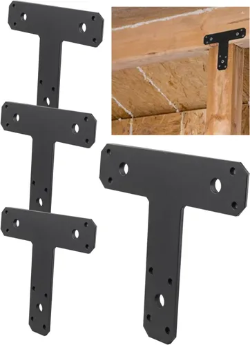 Miniatura 11 de 2 soportes en L extremadamente resistentes, soporte de esquina de acero de 6 x 5 pulgadas, soporte de ángulo de 90 grados de grosor de 0.22 pulgadas