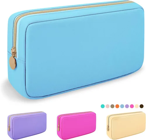 Miniatura 43 de Iqimott Bolsa Grande de Maquillaje de Nylon para Viaje, Bolsa de Cosméticos Preppy Grande Organizadora de Maquillaje de Nylon Bolsa de Artículos