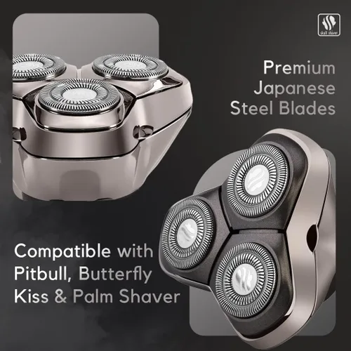 Miniatura 3 de Skull Shaver Forte PRO - Cuchilla de repuesto de 3 cabezales - Acero inoxidable hipoalergénico - Afeitado más rápido - Flexibilidad de contorno