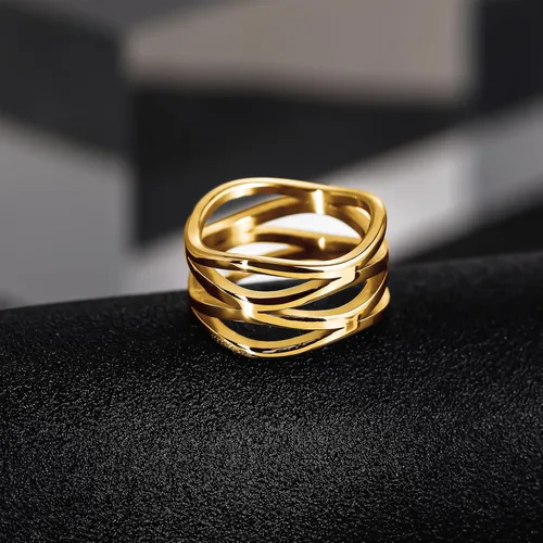 Miniatura 3 de Zoesky Stainless Steel Rings for Women Gold Chunky Thumb Rings Multi Layer Statement Band Rings Fashion jewelry Comfort Fit Size 6-12