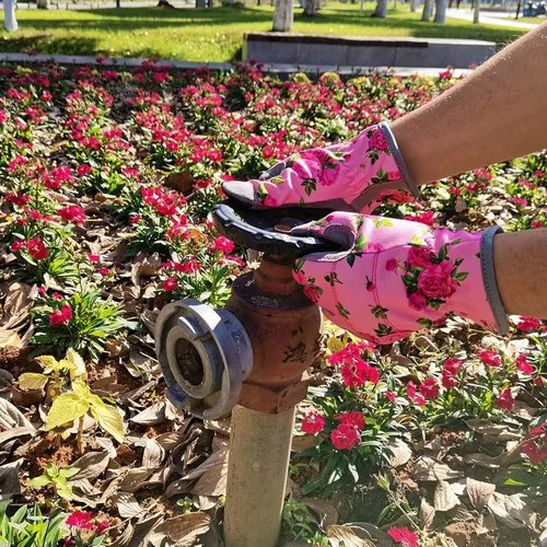 Miniatura 2 de YRTSH Guantes de cuero para jardinería para mujer, guantes de jardín flexibles y transpirables, guantes de trabajo a prueba de espinas