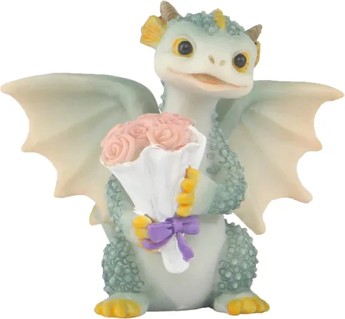Mini figura de dragón, decoración del hogar de resina, bonitos adornos, estatua de jardín de animales de la suerte para micro paisaje Sostener la